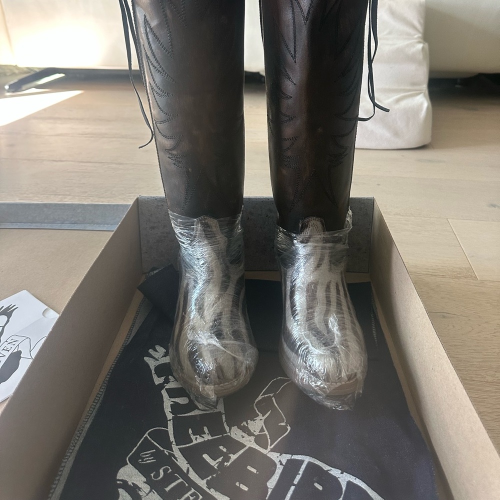 Freebird by Steven OG Whisper Boots in Brown Multi Animal Print Calf Hair BNIB - Picture 8 of 13
